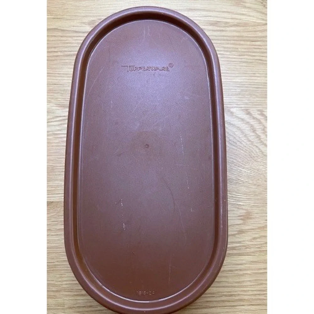 Tupperware Modular Mates Oval‎ Containers Set 2 Red Brown Good 1616-2 1616-8